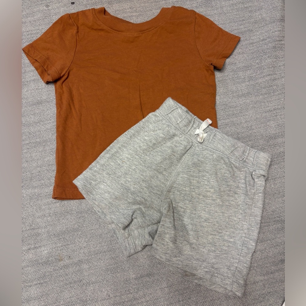 Kids' Athletic Set in Rust and Heather Gray